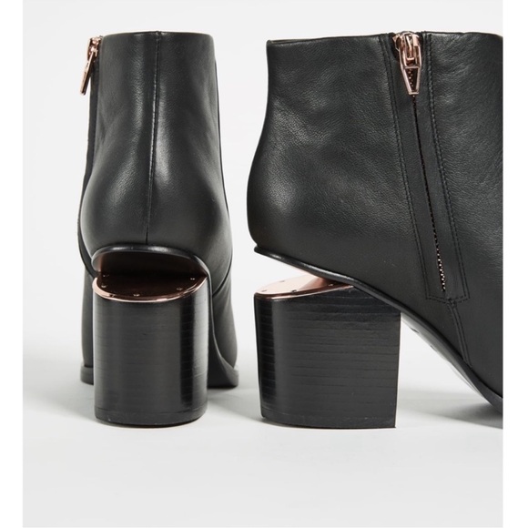 Alexander Wang Gabi Cut out Heel M3 Bootie Black Rose Gold 36 - Picture 2 of 14